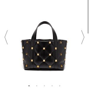 Valentino Black Roman Stud Large Tote